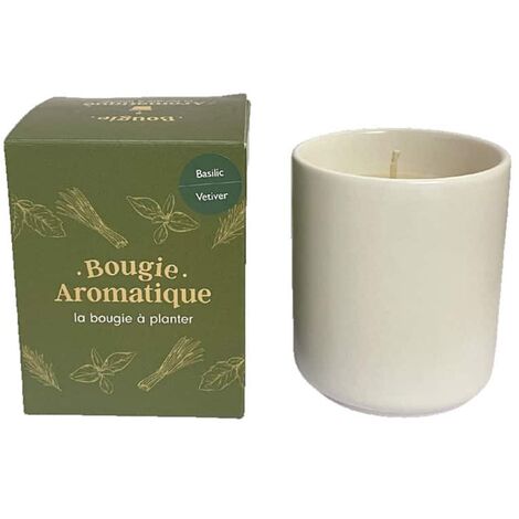 Bougie 40h Vétiver et graines Basilic (1/3)