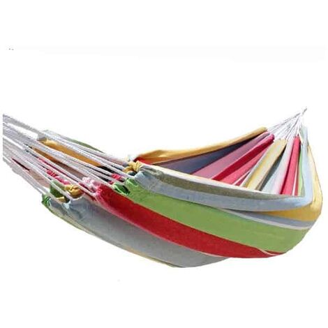 Hamac 2 places rayé multicolores (1/2)