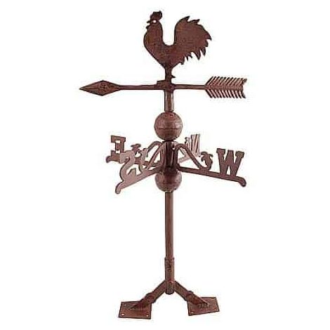 Esschert Design – Girouette de jardin coq en fonte – Dimensions 35,5 x 35,5 x 69 cm – Décoration unique pour toiture – Installation facile