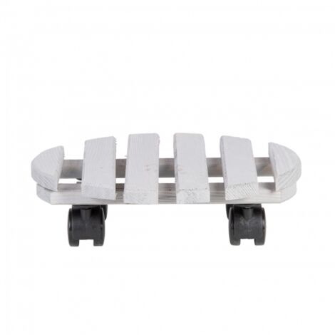 Support pour plantes rond - L 28,4 x l 28,4 x H 7,9 cm - Gris - Livraison gratuite (1/5)