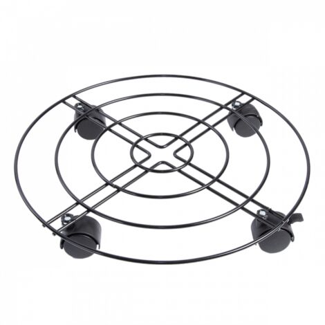 Support de plantes en métal à roulettes - Poids max 60 kg - D 38.2 x H 6,7 cm - Fer, PP - Livraison gratuite (1/4)
