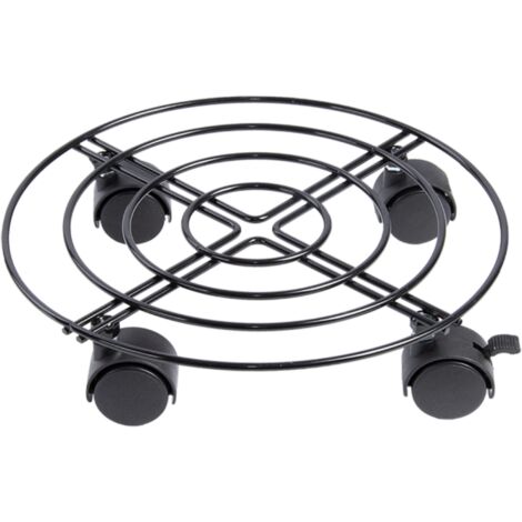 Support de plantes rond en fer - Noir - D 28,4 x H 6,5 cm - Livraison gratuite (1/3)