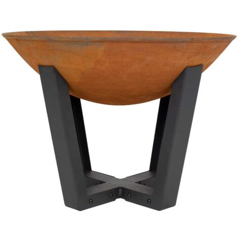 Brasero en acier oxydé 50 cm – Hauteur 68 cm – Design moderne pour extérieur – Ambiance chaleureuse jardin – Buschbeck