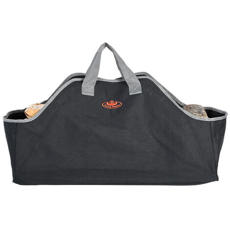 Sac porte-bûches - L 39,5 cm x l 59 cm x H 38,5 cm - Noir - Livraison gratuite (1/3)