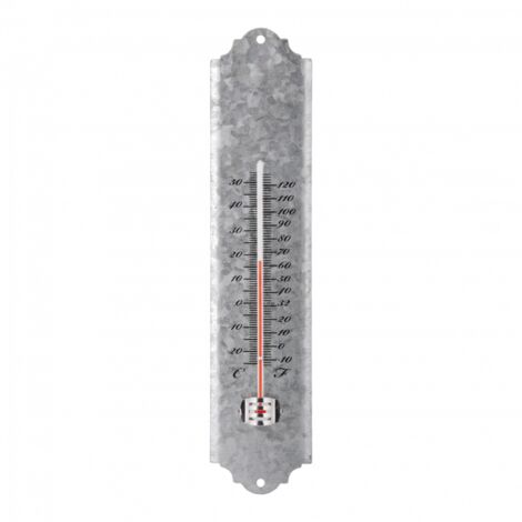 Thermomètre classique - L 6,7 x l 1,4 x H 30 cm - Zinc - Livraison gratuite (1/3)