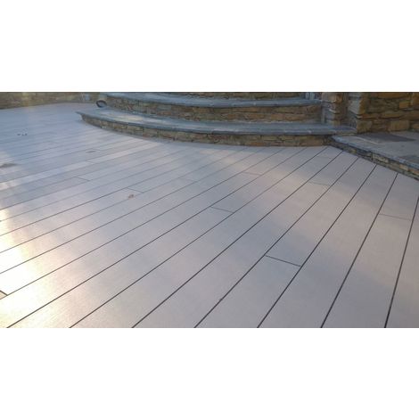 Lame terrasse PLEINE beige.2.60m - Qualité PRO - lame bois composite réversible
