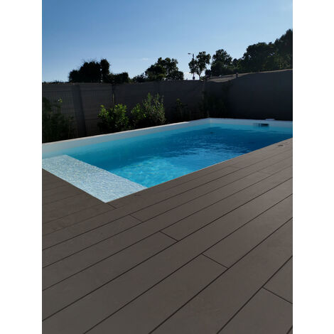 Green Outside – Kit complet 30 m² lame de terrasse composite anthracite – 78 lames 2600x146x24mm – Résistance aux UV et aux intempéries – Installation facile