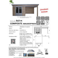 Green Outside – Abri de jardin métal 18,5m² – Pool House aluminium et composite 6x3 – Toit plat – Résistant aux intempéries – Kit anti-tempête inclus