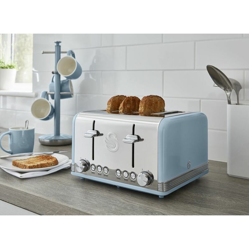 Swan retro toaster blue sale