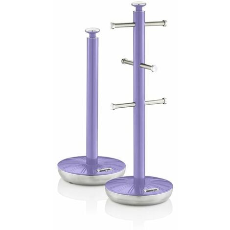 Swan Towel Pole and Mug Tree Set Purple