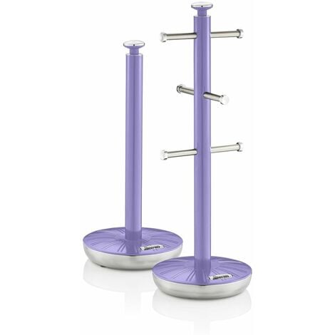 Swan Towel Pole and Mug Tree Set Purple