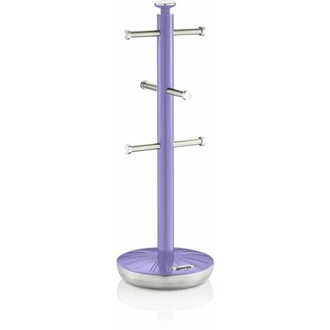 Swan Towel Pole and Mug Tree Set Purple