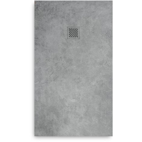 Receveur de douche en Résine avec cadre 90x90 Gris béton