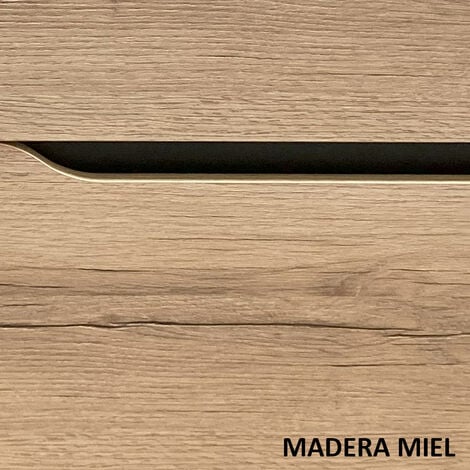 Meuble de salle de bain 120cm simple vasque - sans miroir - 2 tiroirs - madera miel (bois clair) - LUNA