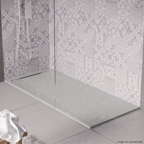 Receveur de douche en pierre naturelle extra plat à poser 70x190cm - gris marbre - ORIGINE (1/3)