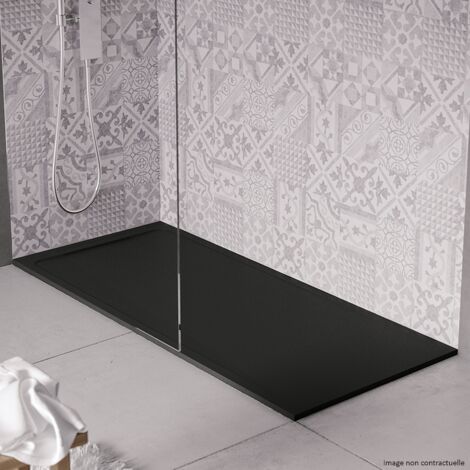 Receveur de douche en pierre naturelle extra plat à poser 70x80cm - noir - ORIGINE (1/3)