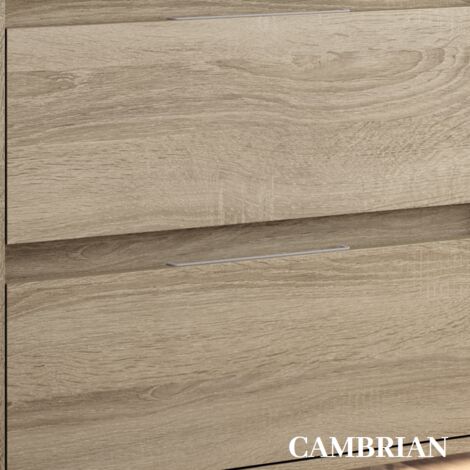 Meuble de salle de bain 80cm simple vasque - 2 tiroirs - sans miroir - cambrian (chêne clair) - CINTO