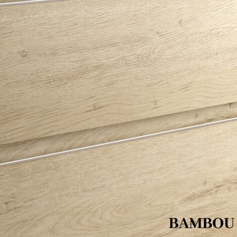Meuble de salle de bain 140cm double vasque - 6 tiroirs - sans miroir - bambou (chêne clair) - PALMA