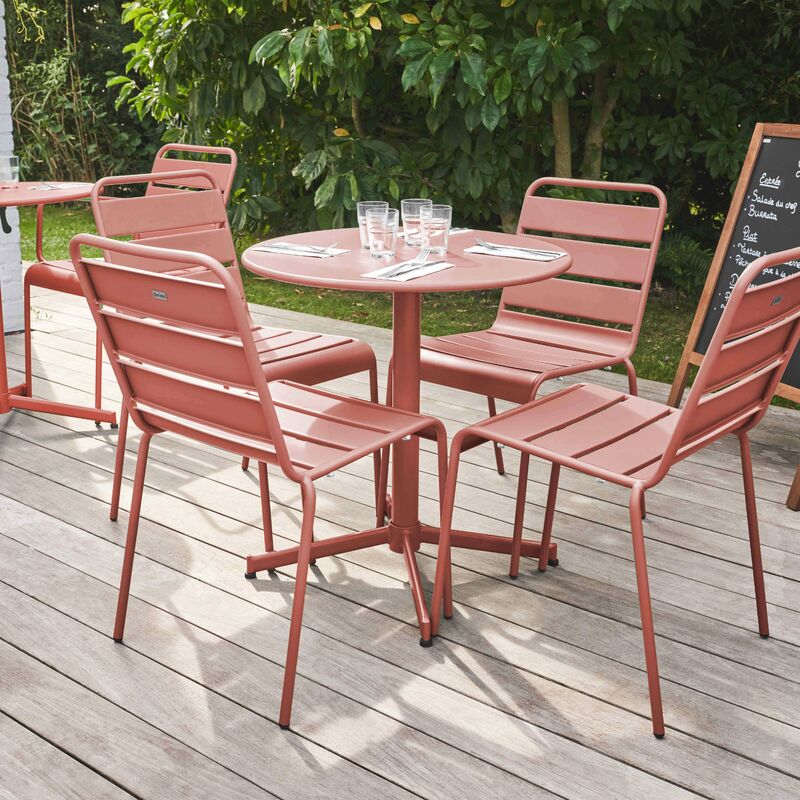 Conjunto de mesa redonda y 2 sillas para jardín exterior de diseño moderno  Bitter