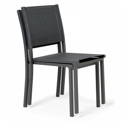 Conjunto mesa Laos y 6 sillas de aluminio y textilene