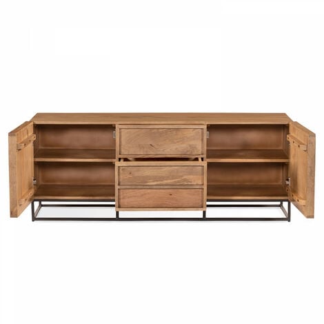 Mueble TV London madera maciza de mango 200x55cm - www.