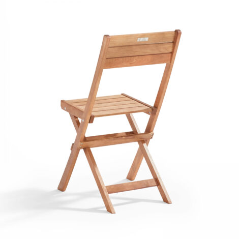 Lot de 2 chaises pliantes d'extérieur en bois d'eucalyptus