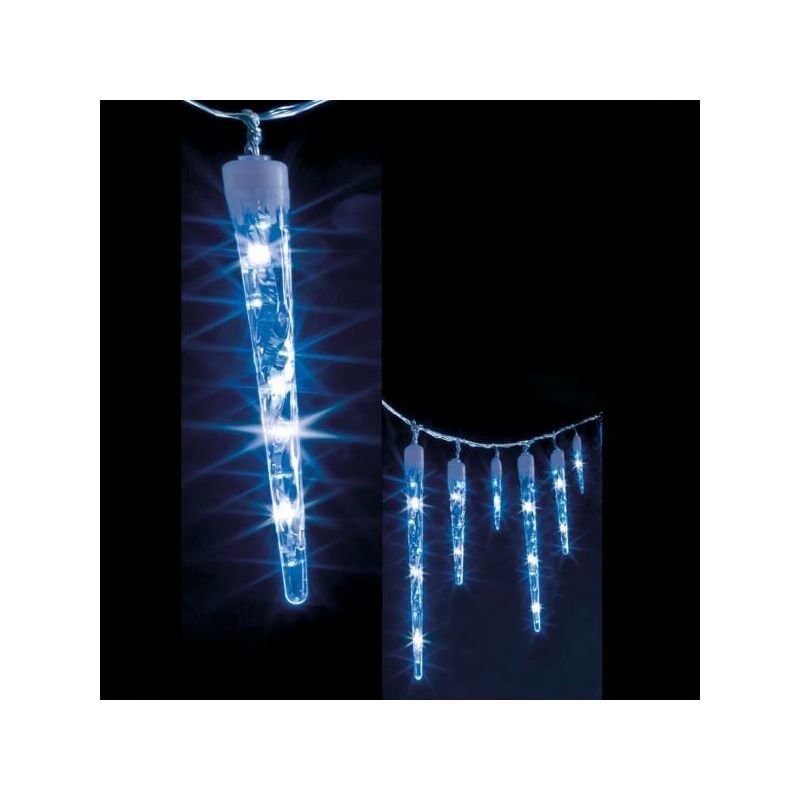 Rideau stalactite extérieur 10 glaçons 63 LED blanc froid/bleu  professionnels - Decoration Brands