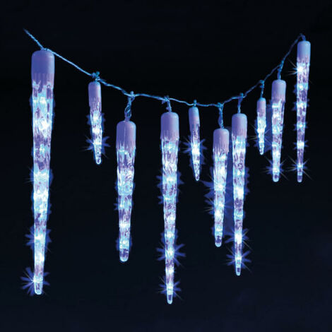 Guirlande lumineuse 40 LED bleu stalactite télécommande noël fonction timer