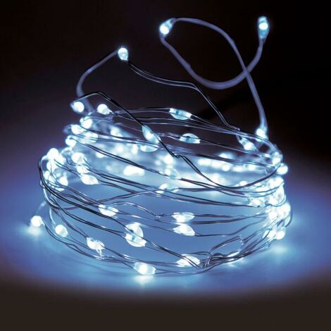 Guirlande lumineuse Micro LED 5 m Multicolore 100 LED CA à piles -  Décoration lumineuse - Eminza