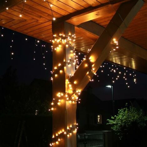 Guirlande lumineuses Voltronic Guirlande lumineuse boules LED, blanc chaud/  blanc froid/ multicolore, 50 100 200 LED, sur secteur avec télécommande - -  Couleur : Blanc chaud 