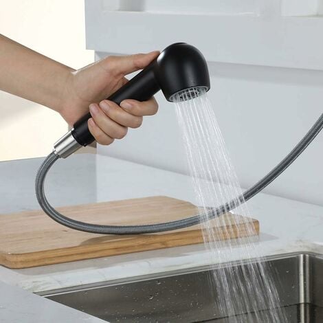 ONECE Douchette Robinet Cuisine 2 Jets Tête de Douche Remplacement Douchette pour Mitigeur Cuisine, Noir