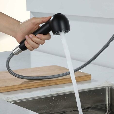 ONECE Douchette Robinet Cuisine 2 Jets Tête de Douche Remplacement Douchette pour Mitigeur Cuisine, Noir