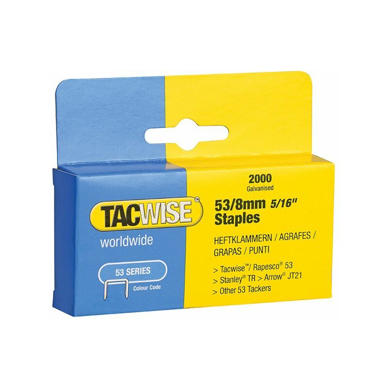Tacwise Cable Agrafes 140/8mm galvanisé Pack de 2000