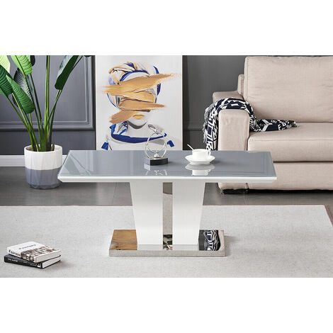 FURNIZONE UK Mateo Grey Glass Coffee Table