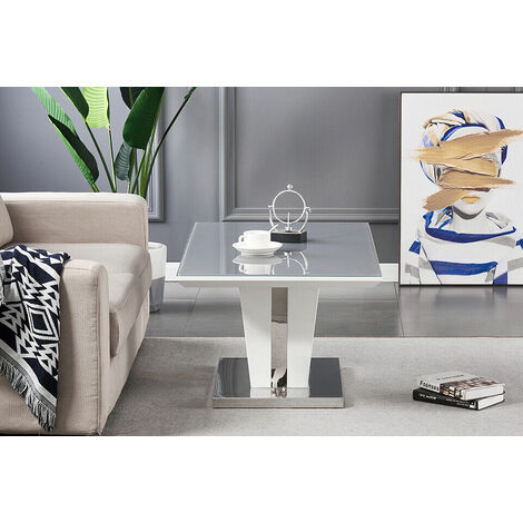 FURNIZONE UK Mateo Grey Glass Coffee Table