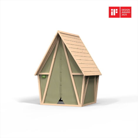Exit Toys – Maisonnette en bois de cyprès pour enfants – Dimensions 114 x 124 x 163 cm – Résistante aux intempéries – 100 % recyclable