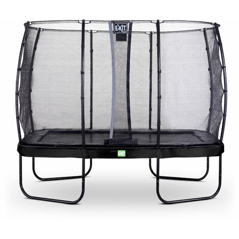 Trampoline EXIT Elegant 214x366cm avec filet de sécurité Economy - noir (1/5)