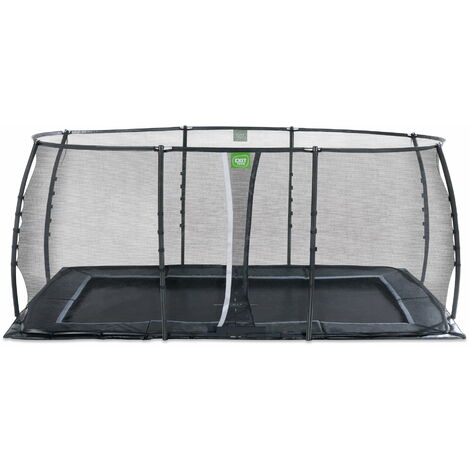 Trampoline enterré au niveau du sol EXIT Dynamic 305x519cm avec filet de sécurité - noir (1/5)