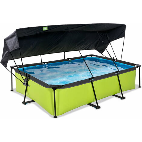 Piscine EXIT Lime 300x200x65cm avec pompe filtrante et voile d'ombrage - vert (1/5)