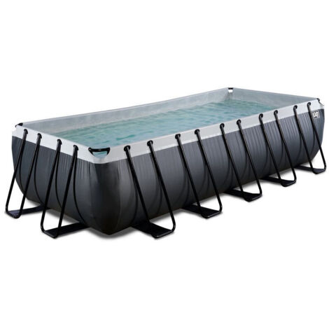 Piscine EXIT Black Leather 540x250x122cm avec pompe filtrante à sable - noir (1/5)