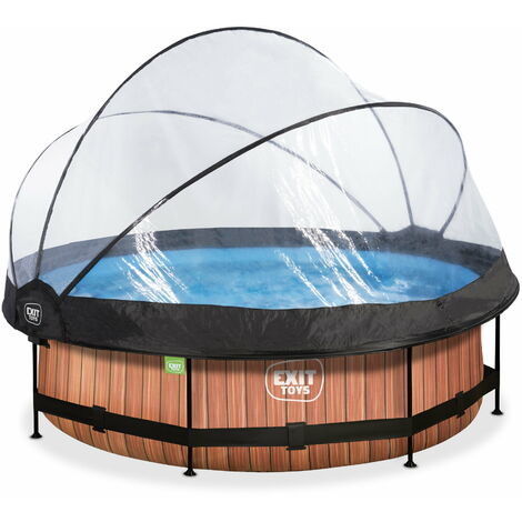 Exit Toys – Piscine tubulaire ronde 300x76cm – Cadre acier thermolaqué – Pompe filtrante incluse – Dôme pour protection et chauffage (1/10)