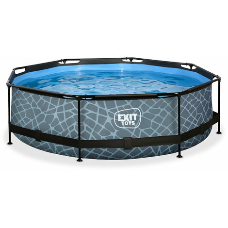 Piscine hors-sol ronde 300x76cm – Acier thermolaqué gris – Pompe filtrante 1136 l/h – Capacité 4383 L pour jusqu'à 4 personnes – Smoby (1/10)
