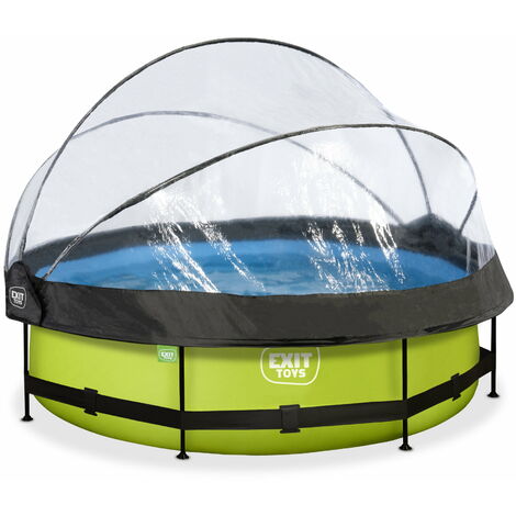 Piscine tubulaire Lime ronde 3,00 x 0,76 m avec dôme - Exit Toys (1/5)