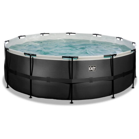 Piscine EXIT Black Leather ø427x122cm avec pompe filtrante - noir