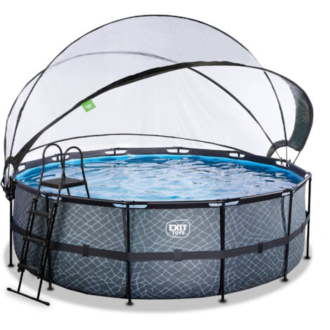 Piscine EXIT TOYS 488x122cm + Dôme STONE (Gris/Bleu) (1/5)