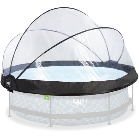 Exit Toys – Dôme de piscine tubulaire ronde Ø 300-310 cm – Protection contre salissures – Maintien de la température – Installation rapide