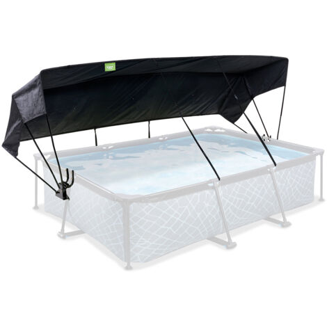 Voile d'ombrage piscine 300x200cm – Protection solaire déperlant – Système d'éventail réglable – Compatible piscines tubulaires – Errebi Group