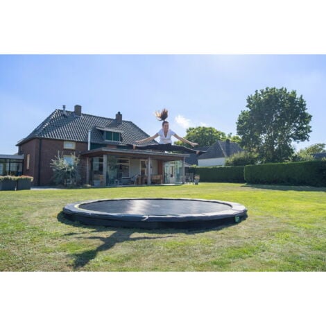 Trampoline sur pieds rond diam. 140cm noir/gris Tiggy Junior avec support -  Exit Toys