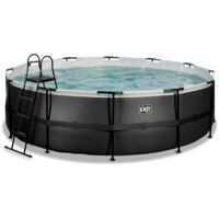 Piscine EXIT Black Leather ø488x122cm avec pompe filtrante - noir