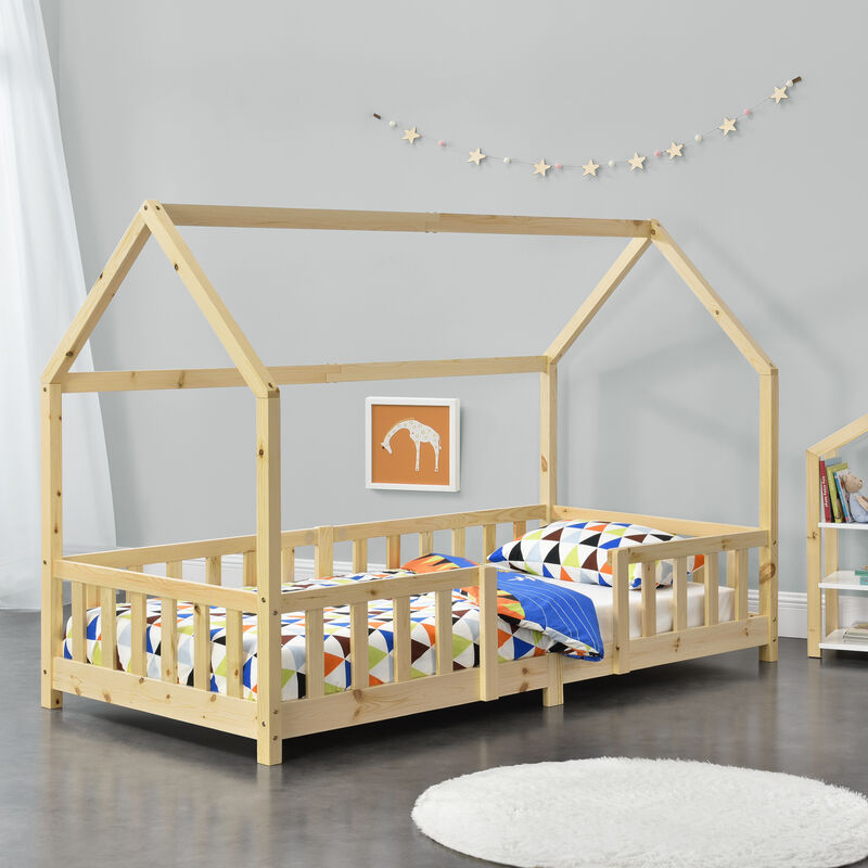 Lit Montessori en bois de pin pour chambre d'enfant - Mobili Rebecca